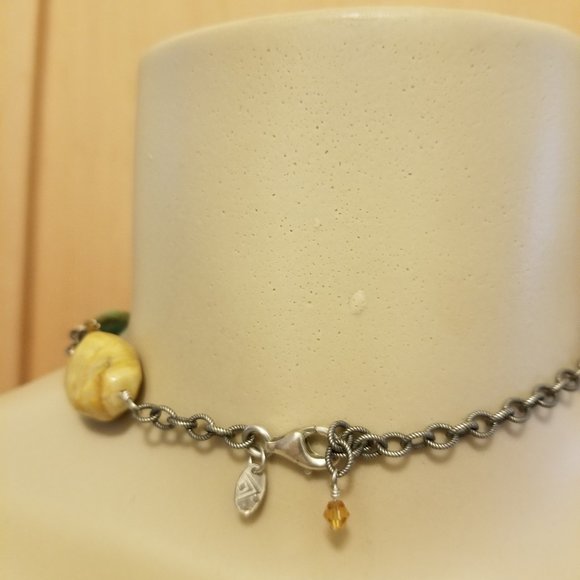 Silpada yellow jade, turquoisw and amber necklace - Picture 2 of 2